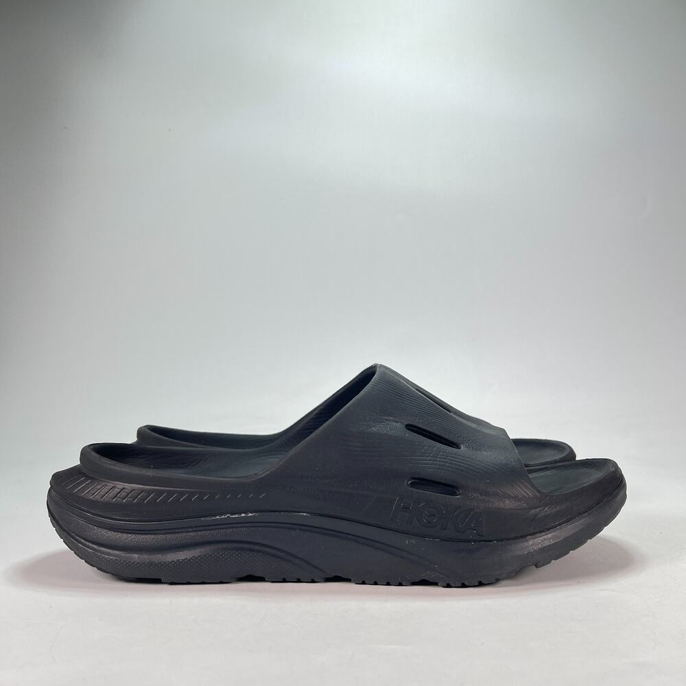 Hoka Ora Recovery Slide 3 Black Comfort Athletic Slides Sandals Men's Size 12
